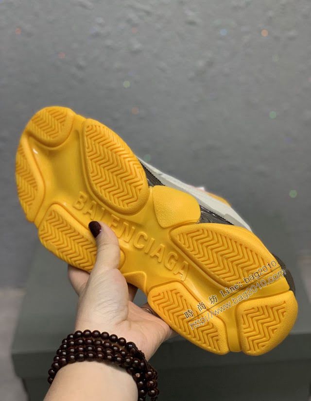 Balenciaga經典款男女鞋 巴黎世家頂級版本Triple S厚底氣墊大底LOGO老爹鞋 Balenciaga情侶款老爹鞋  hdbl1274